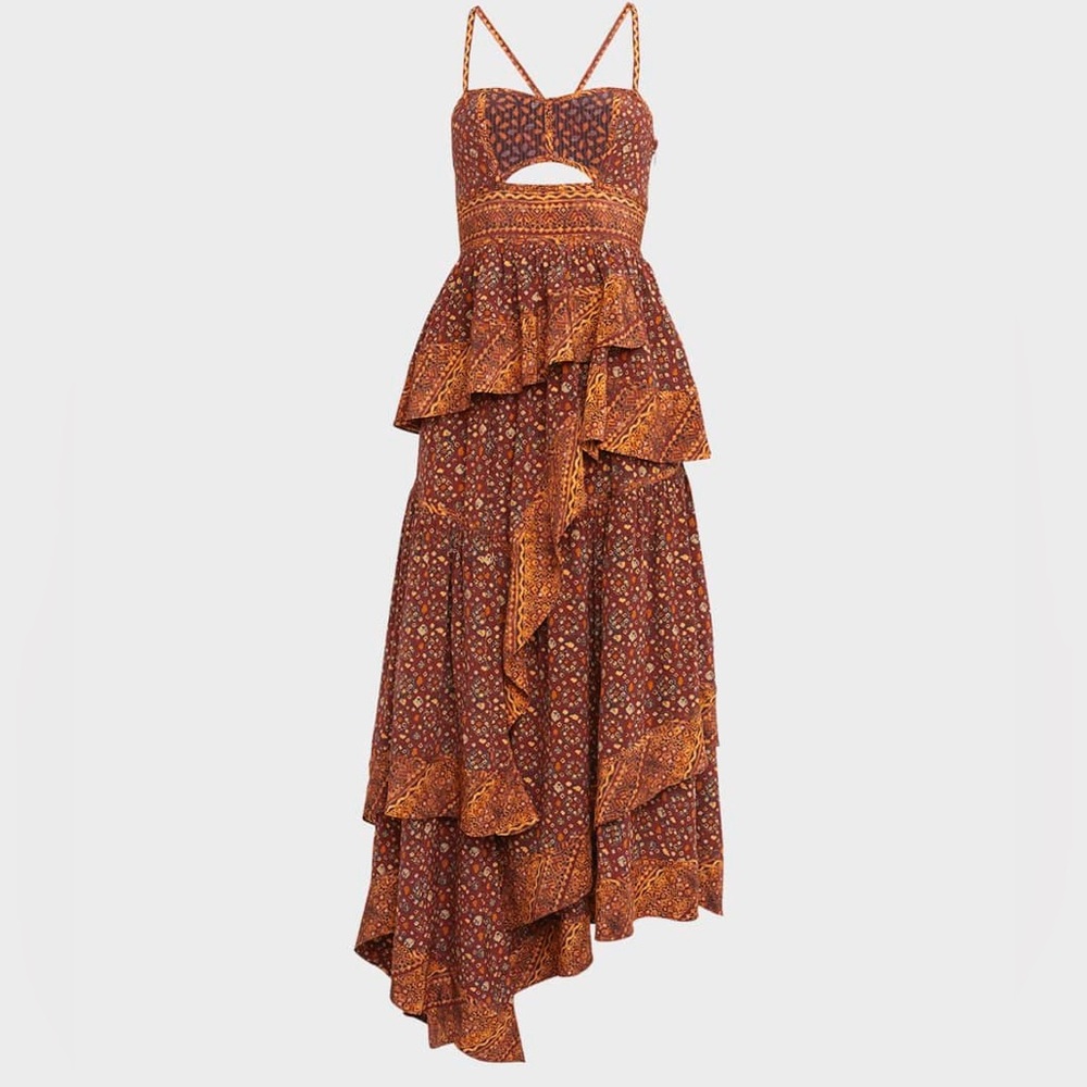 Ulla Johnson Josana Brown / Orange Maxi Gown